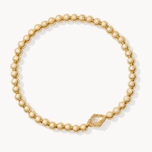 Kendra Scott Abbie Gold Beaded Stretch Bracelet in Natural Mother-of-Pearl